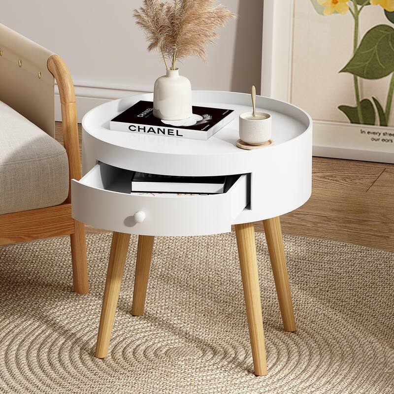 Modern Coffee Table with Drawer Side Table for Living Room