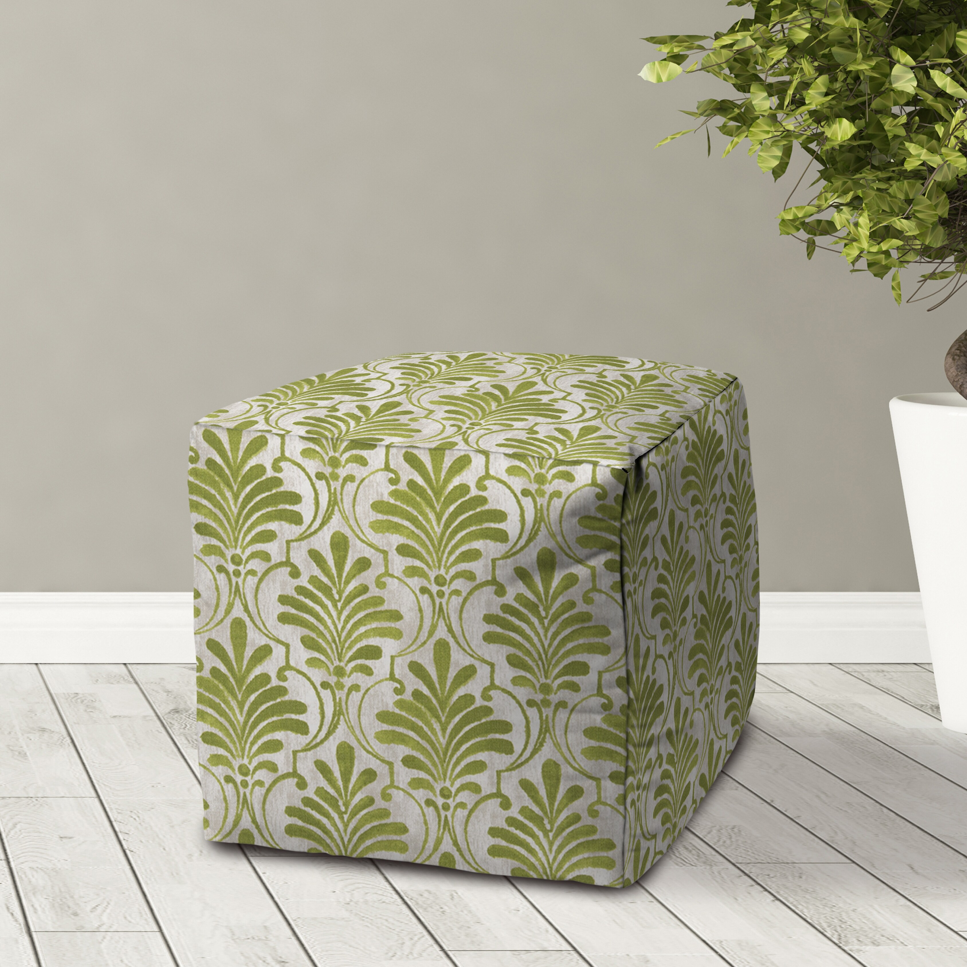 Joita Indoor Outdoor Pouf CUADORA LUXE Kiwi Green Zipper