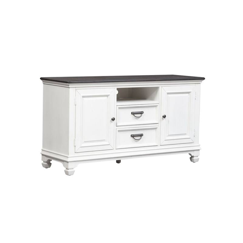 Allyson Park Wirebrushed White Charcoal 56 Inch TV Console