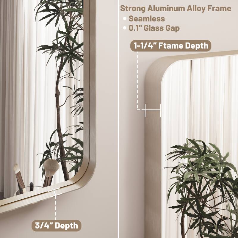 QuivaraView Rectangular Aluminum Framed Bathroom Vanity Mirror