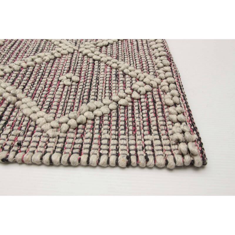 ECARPETGALLERY Braid weave Sienna Grey Wool Rug - 5'0 x 8'3