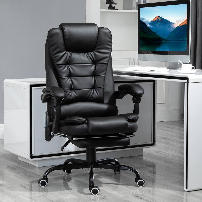 7-Point Vibrating Massage Office Chair, High Back Executive Recliner with Lumbar Support,Reclining Back, Adjustable Height