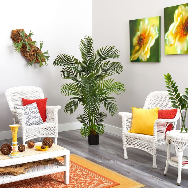 Artificial Palm Tree Indoor Outdoor 5.5ft Realistic Greenery Home Office Decor - Green - 51-60 Inches