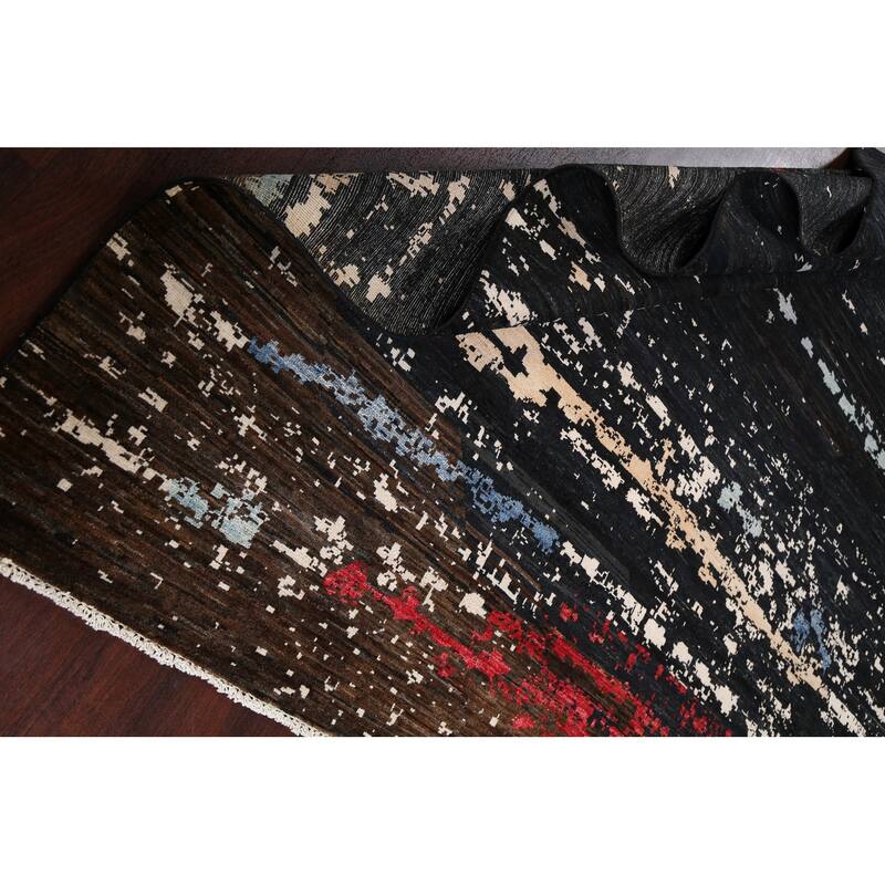 Contemporary Abstract Oriental Dining Room Area Rug Wool Hand-knotted - 8'4" x 9'6"