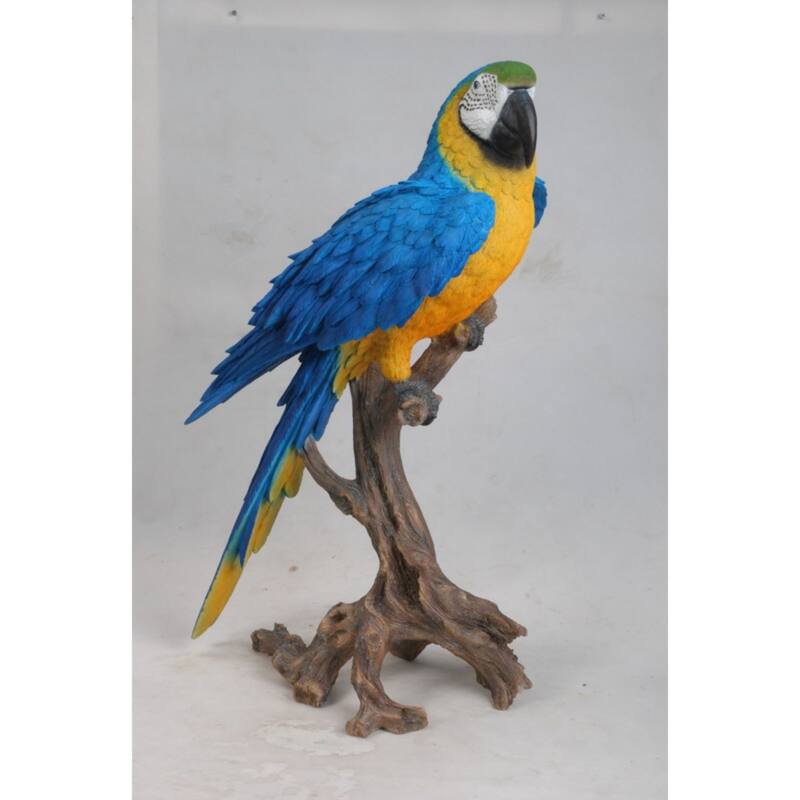 Macaw Scarlet Outdoor Garden Statue - 28.25"