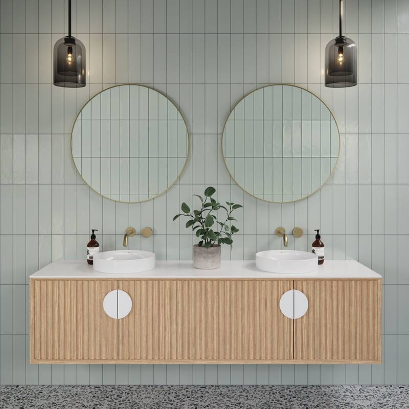 Glass Warehouse SF-R-28 Leia 28" Diameter Contemporary Circular Framed - Satin Brass