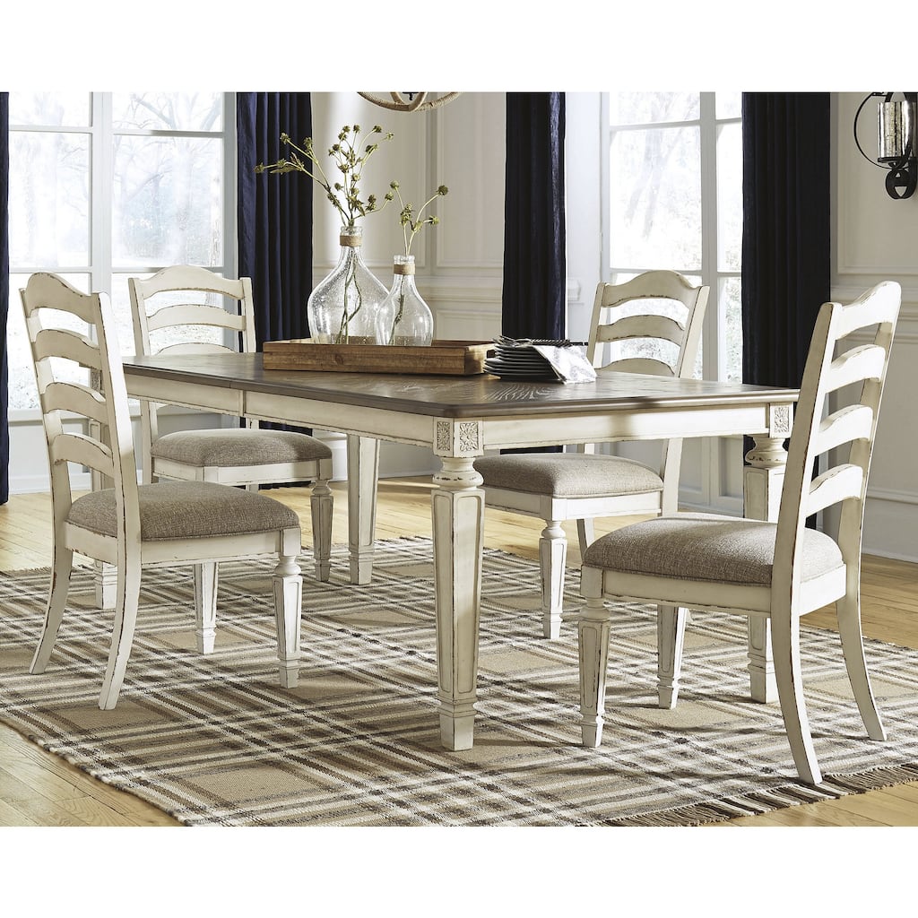 Signature Design by Ashley Realyn White / Light Brown 5-Piece Dining Package
