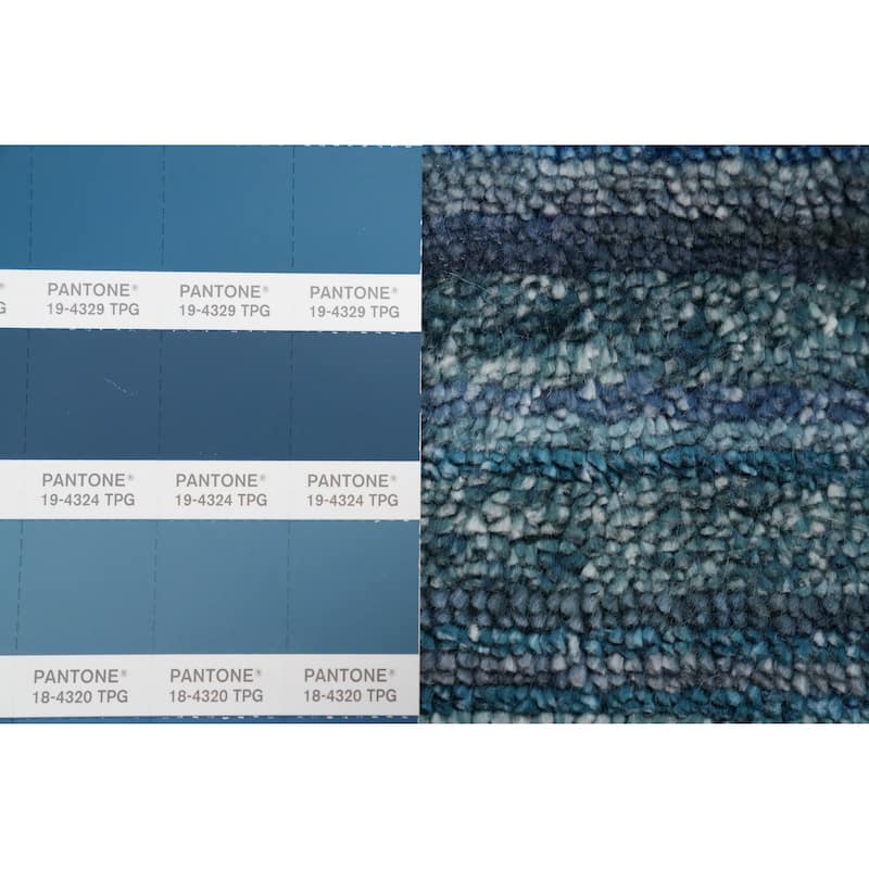 Hand Knotted Oriental Viscose Silk Carpet Tribal Animal Pictorial Navy Blue & Blues Gabbeh Area Rug - 5' 9'' X 6' 3''