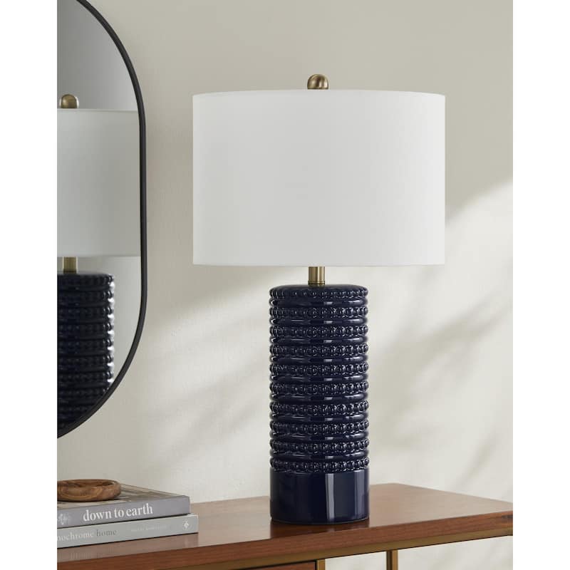 Livabliss Tolfa Traditional Accent Table Lamp - Navy