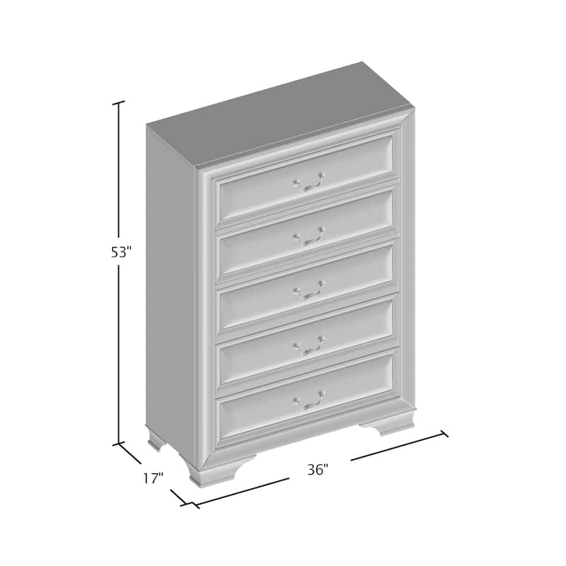 Oslo Transitional Solid Wood 5-Drawer Chest by Furniture of America