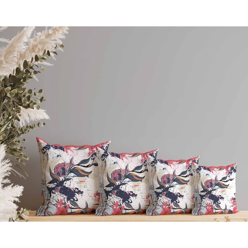 Leaf Lurker Faux Suede Reversible Throw Pillow Blue and Pink