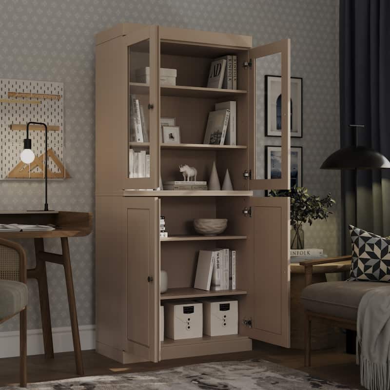 100% Solid Wood 6-Shelf Bookcase with Optional Doors by Palace Imports