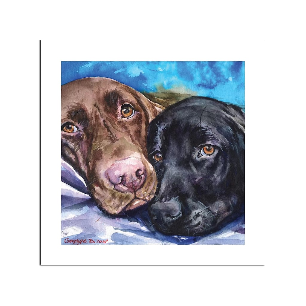 Labs Fine Art Paper Print by George Dyachenko - Multi