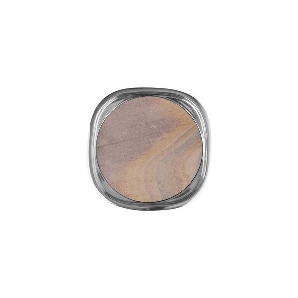 Nambe Sandstone Coasters, Set of 4 - 4.75" L x 4.75" W x 0.75" H