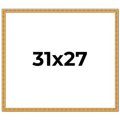 31x27 Frame Gold Real Wood Picture Frame Width 1 inches | Interior