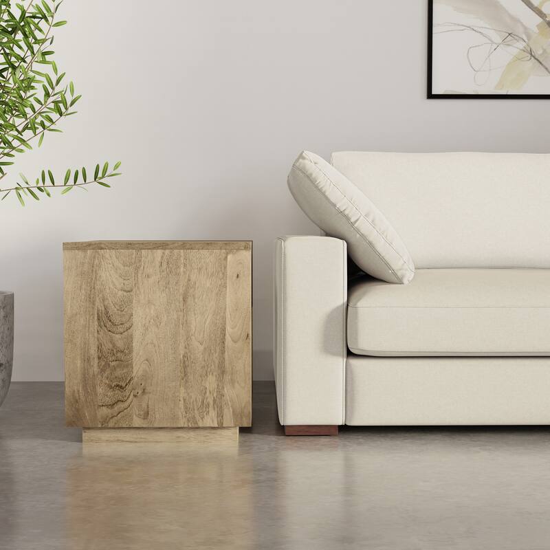 Simpli Home Lockhart SOLID MANGO WOOD 20" Wide Contemporary Side Table in Natural - 20 inch Wide - Natural