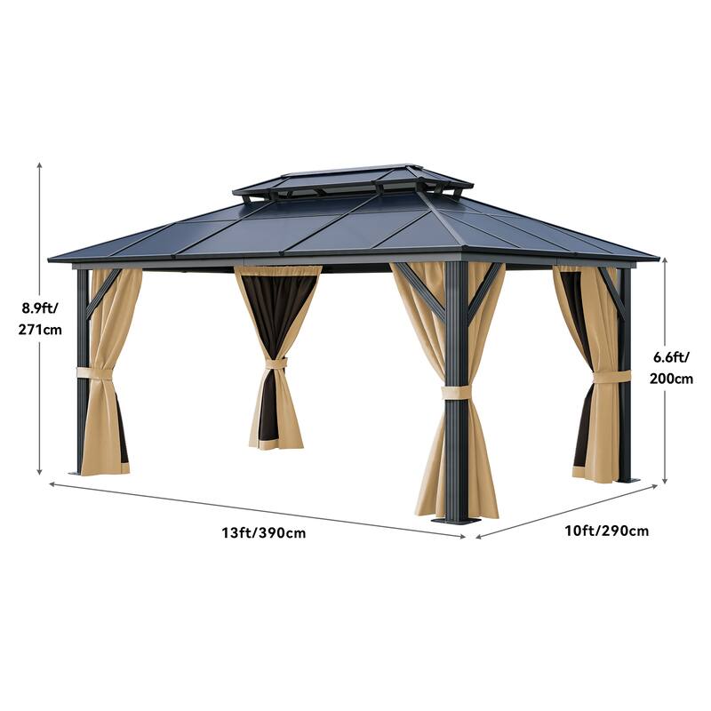 Outdoor Hardtop Metal Canopy Gazebo