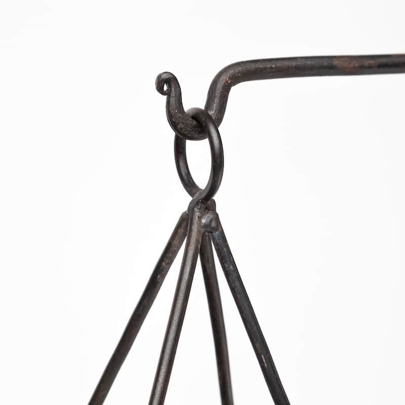 Adilah 16L x 10W Black Metal Vintage Inspired Weighing Scale - 16.0L x 10.0W x 18.0H - 16.0L x 10.0W x 18.0H