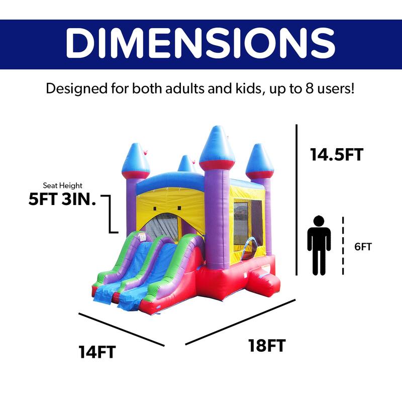 Commercial 12' x 17.5' Bounce House with Slide and Air Blower