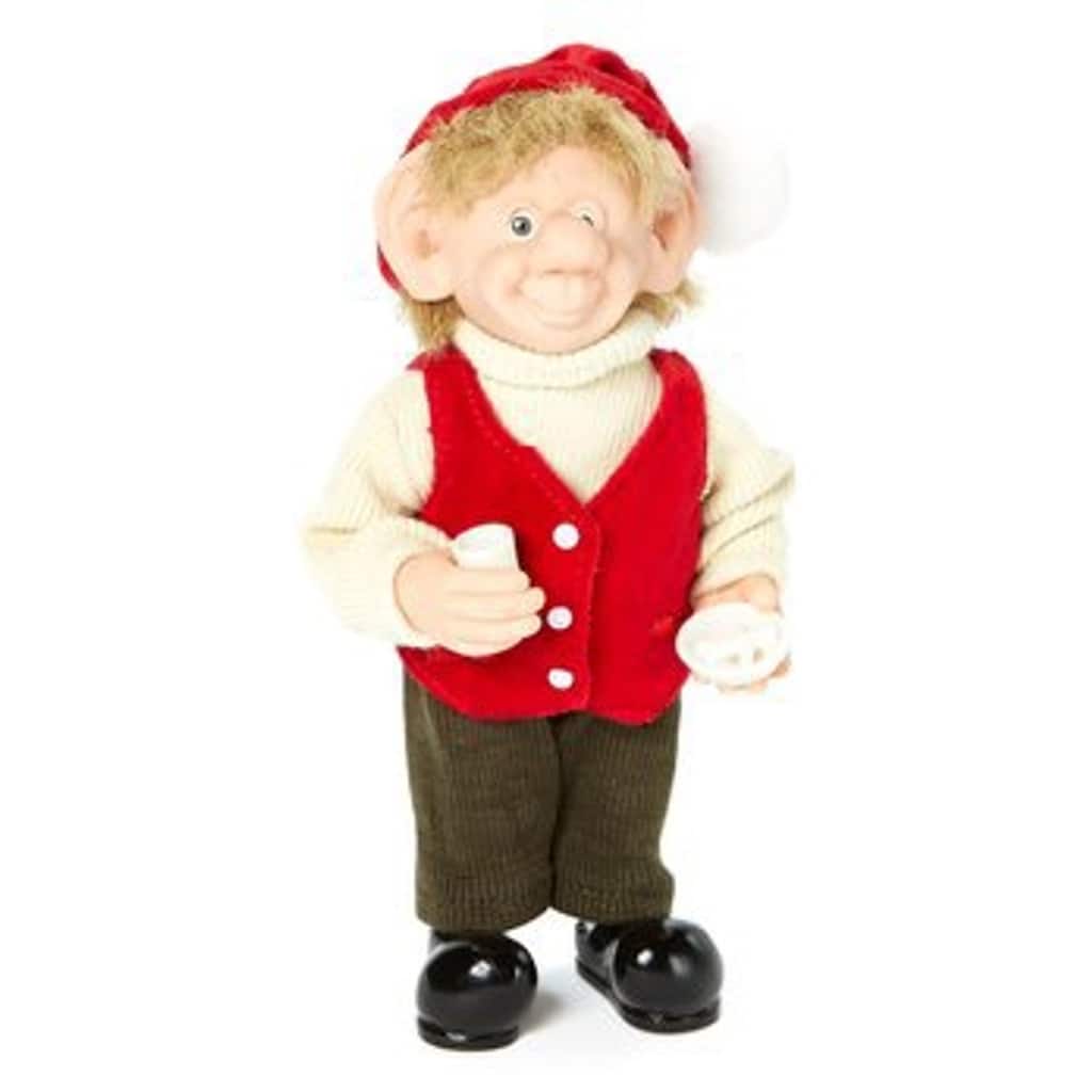 7.5" Brown White Red Zims The Elves Themselves Thadious Elf Figure