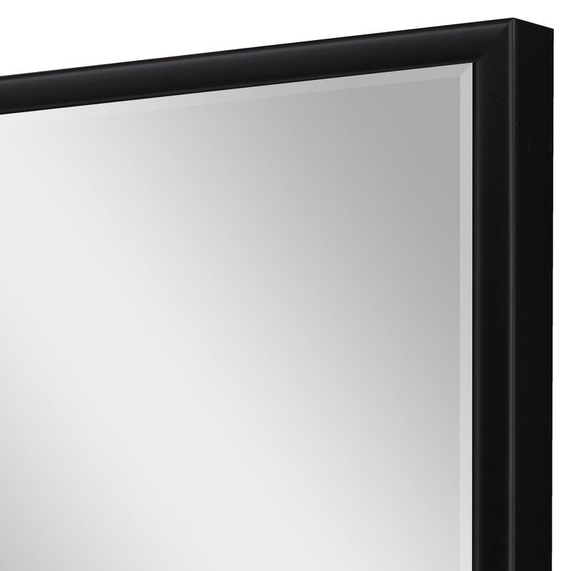 HomeRoots 30" Black Solid Wood Framed Accent Mirror - 24.00 in. x 30.00 in. x 3.00 in.