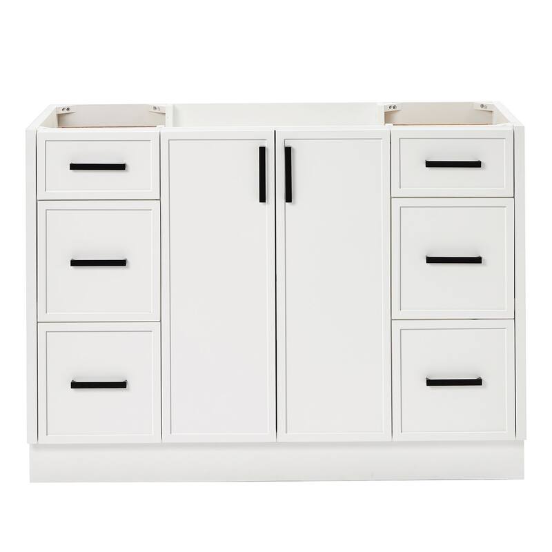 Ariel K48-BC Kelly 48" Double Free Standing Vanity Cabinet Only - White