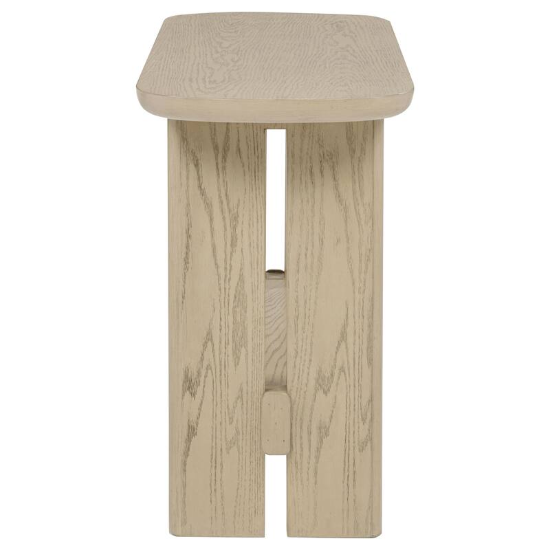 Kailani Coastal Sofa Console Table with Shelf Beige Oak