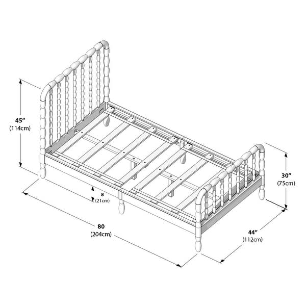 dimension image slide 2 of 3, Max and Lily Jenny Twin Spindle Platform Bed