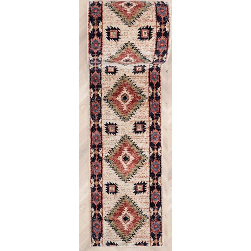 Custom Size Runner Tulsa Lea Southwestern Medallion Stair-Hallway Rug
