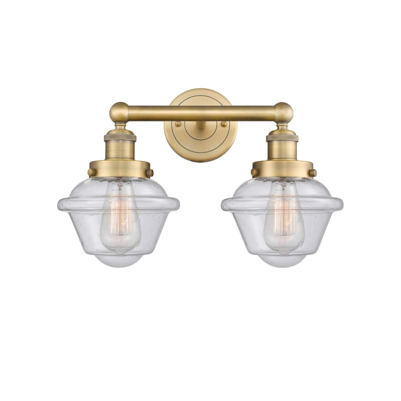 Innovations Lighting 616-2W-10-16 Oxford Vanity Oxford 2 Light 16" - Brushed Brass / Seedy