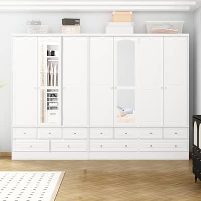 78.7"H Combo Twin Wardrobe Set Elegance Meets Utility Armoires Closet