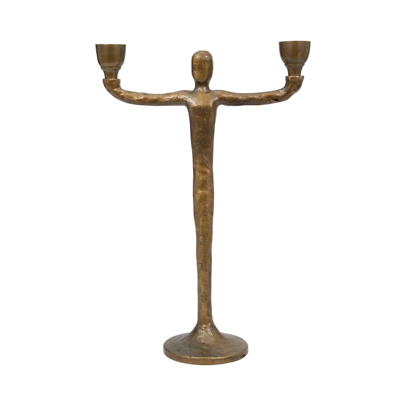 Sagebrook Home Vintage Glam Gold Metal 2 Taper Candelabra Novelty Candle Holders