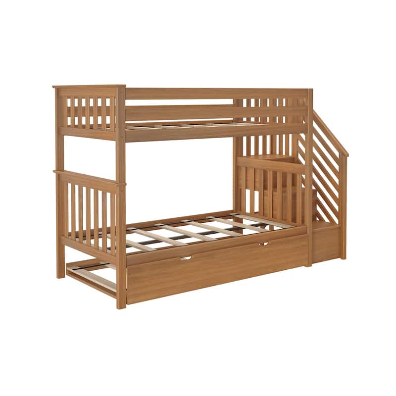 Max and Lily Twin over Twin Staircase Bunk with Trundle