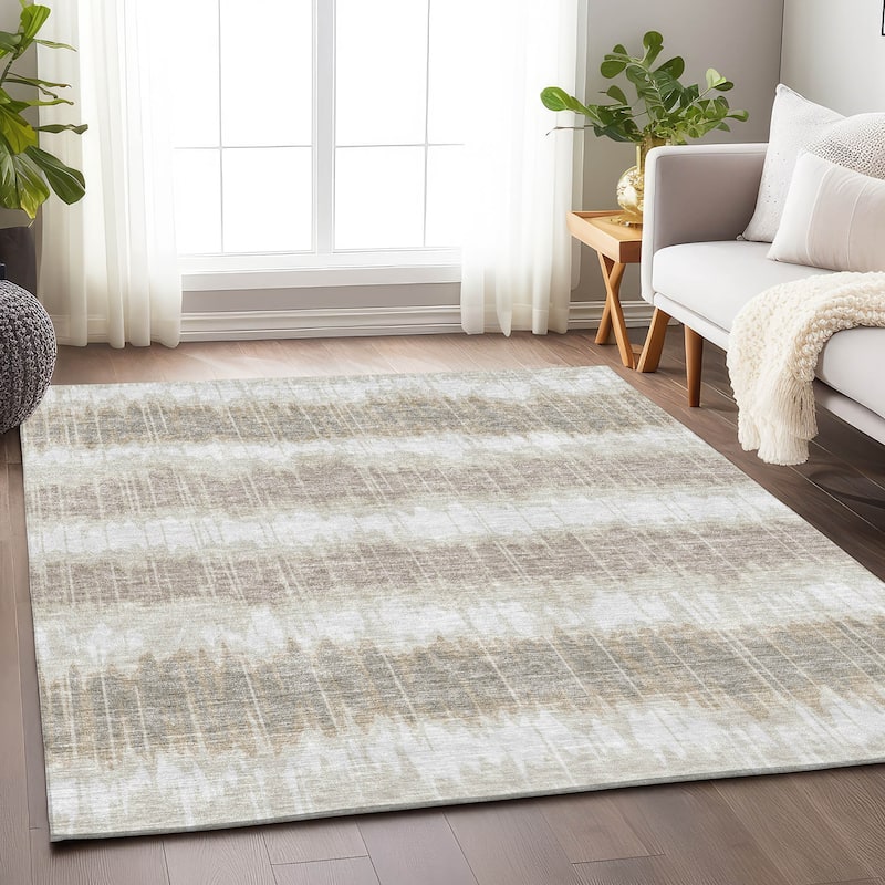 Premium Washable Super Soft Modern Stripe Mayfield Rug - Ivory - 5' x 7' 6" - Rectangle