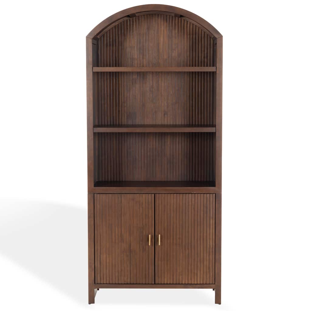 SAFAVIEH Couture Elladora Ribbed Front Wood Bookcase - 34"W x 15"D x 76"H