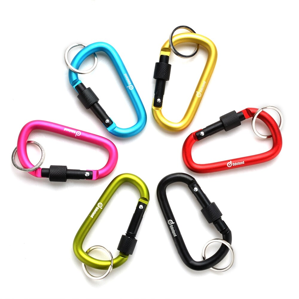 D Shaped Aluminum Alloy Screw Locking Buckle Keychain Clip