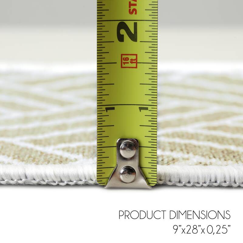 SussexHome Traverse Design 9" X 28" Stair Treads - 70% Cotton Anti-Slip Carpet Strips for Stairs-with Double Adhesive Tape