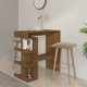 preview thumbnail 39 of 48, vidaXL Bar Table with Storage Rack 39.4"x19.7"x40" Engineered Wood - 39.4" x 19.7" x 40" Brown oak