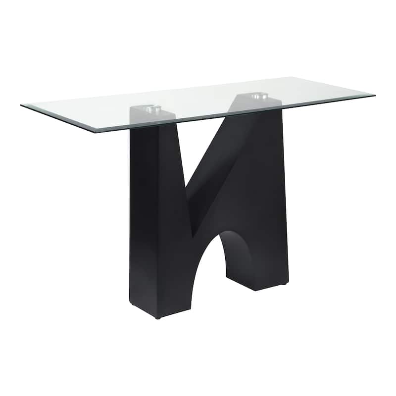 Noele Modern Black 48-inch Glasstop Console Table by Furniture of America - Black