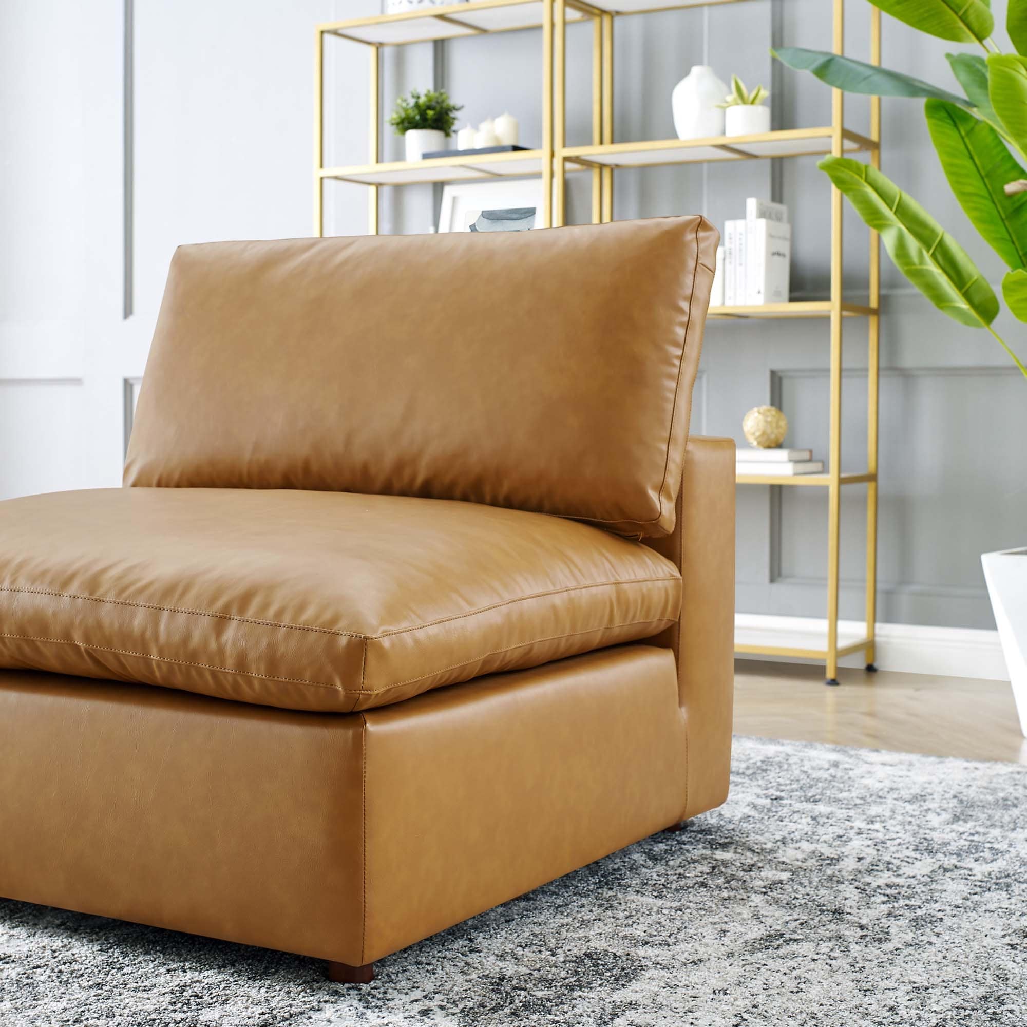 Down filled leather chair sales