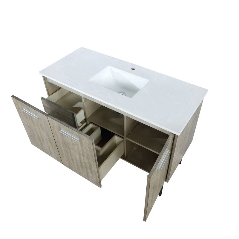 Lancy Rustic Acacia Bath Vanity and Cultured Marble Top