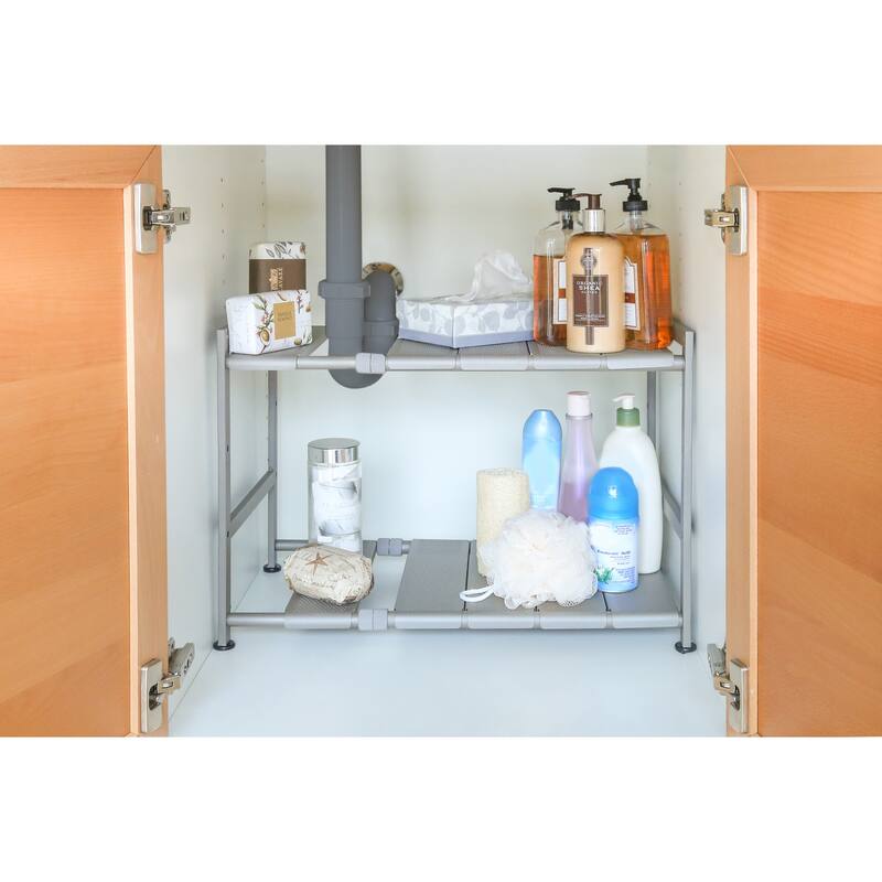 Seville Classics 2-Tier Expandable Under-the-Sink Organizer
