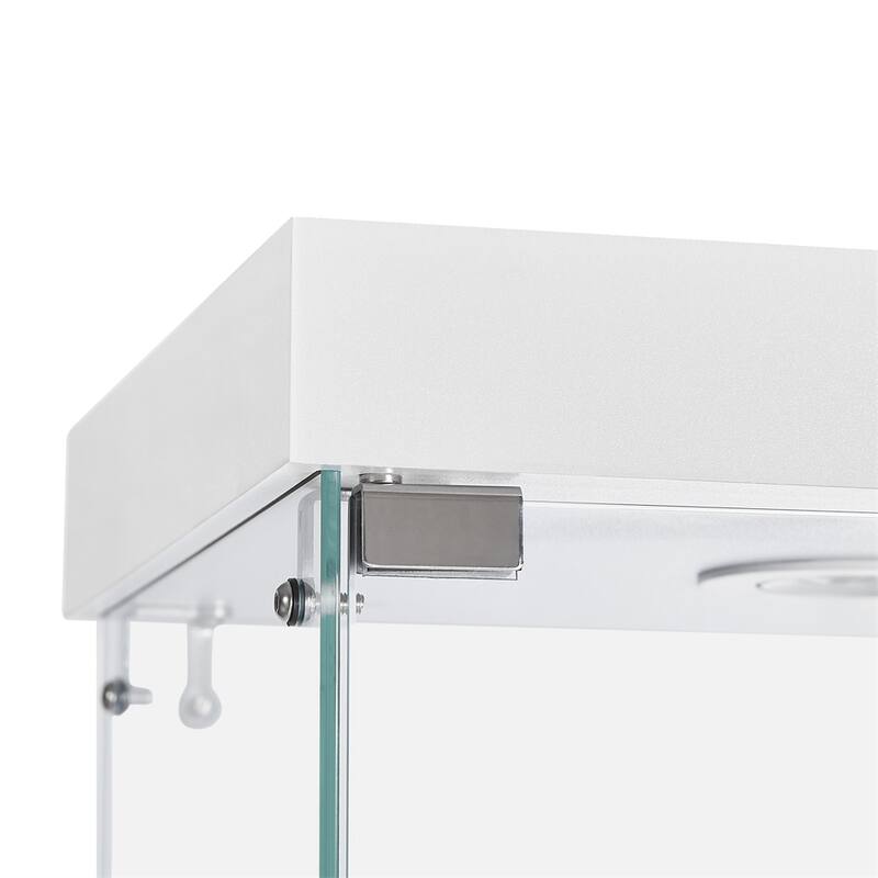 4-Tier Double Door Glass Display Cabinet, Four Partitions, Two Locks
