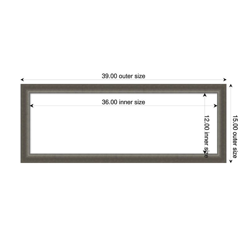 Amanti Art Domus Dark Silver Framed Dry Erase Magnetic Board - 39 x 15 in