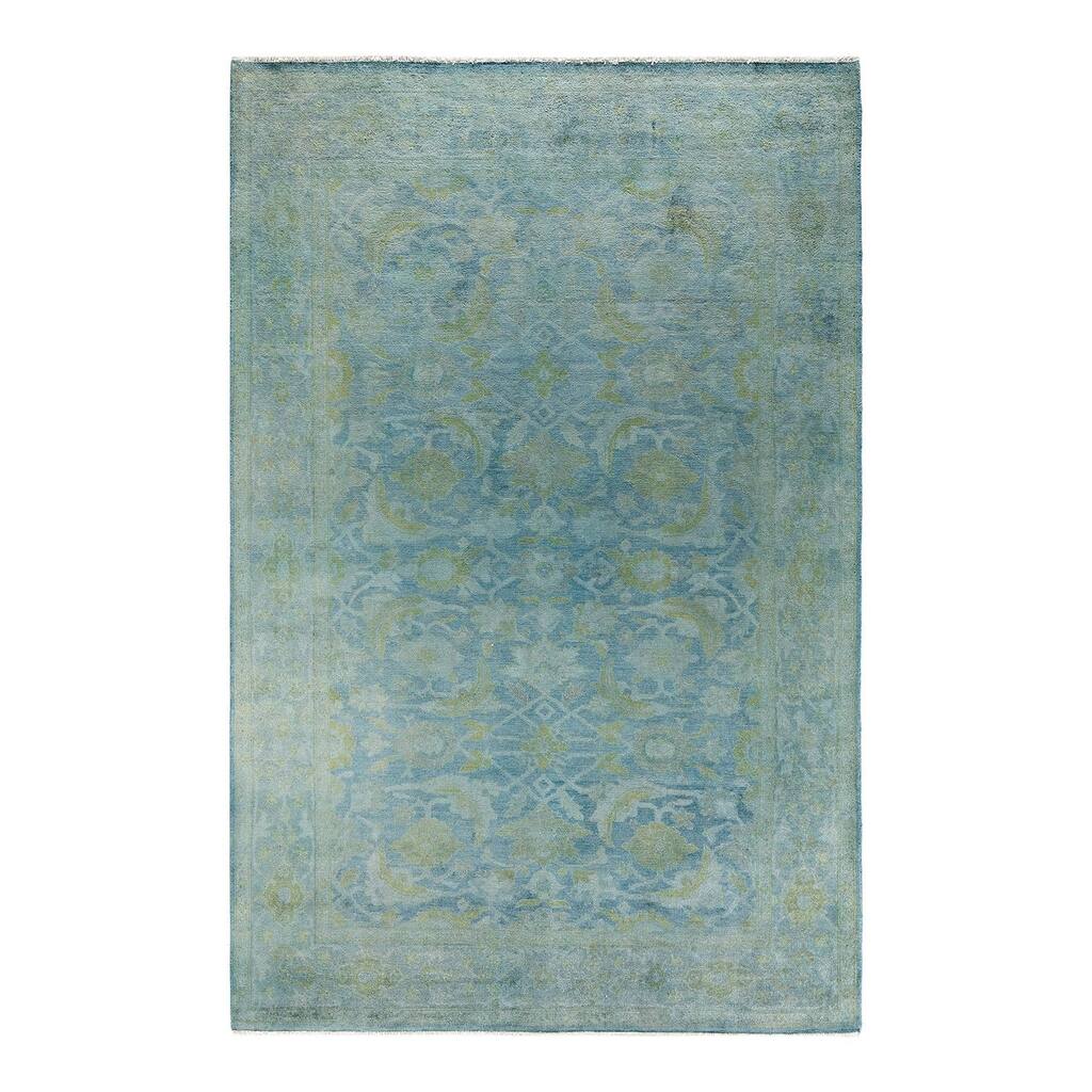 Vibrance, One-of-a-Kind Hand-Knotted Area Rug - Gray, 6' 2" x 9' 5" - 6' 2" x 9' 5"
