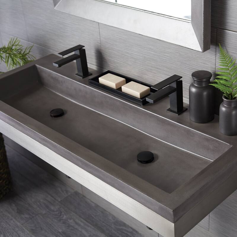 Native Trails Trough 48" NativeStone Drop In Bathroom Sink with 2