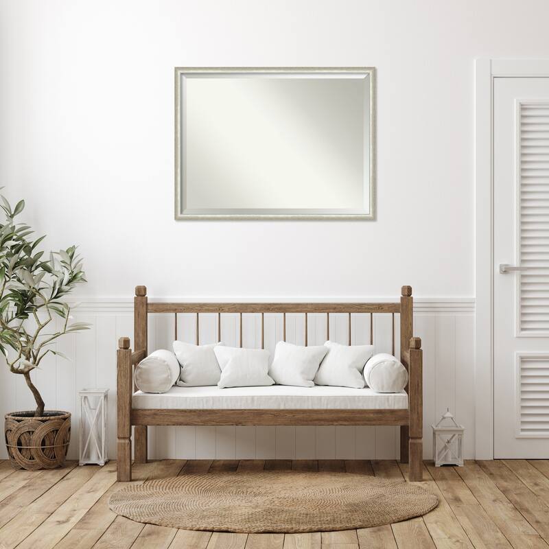 Two Tone Beveled Wood Framed Wall Mirror
