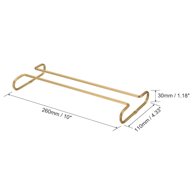Wine Glass Rack Under Cabinet, 4Pcs 10-Inch for 5mm Stemware Column, Gold - Gold
