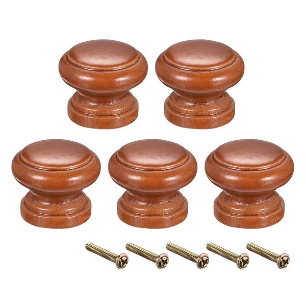 Round Pull Knob Handle 30mm Dia Cabinet Furniture Bedroom Kitchen Drawer 5pcs - 30mmx24mm(D*H)-5pcs