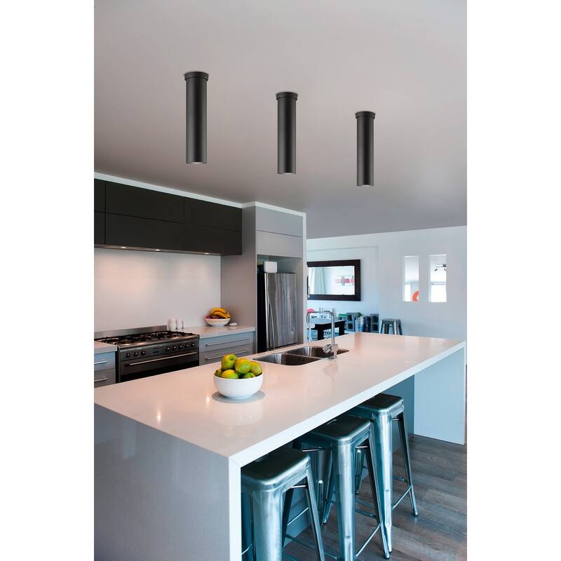 Eglo Tortoreto 16.75-inch Single Tube Ceiling Light with Matte Black Finish - Matte Black